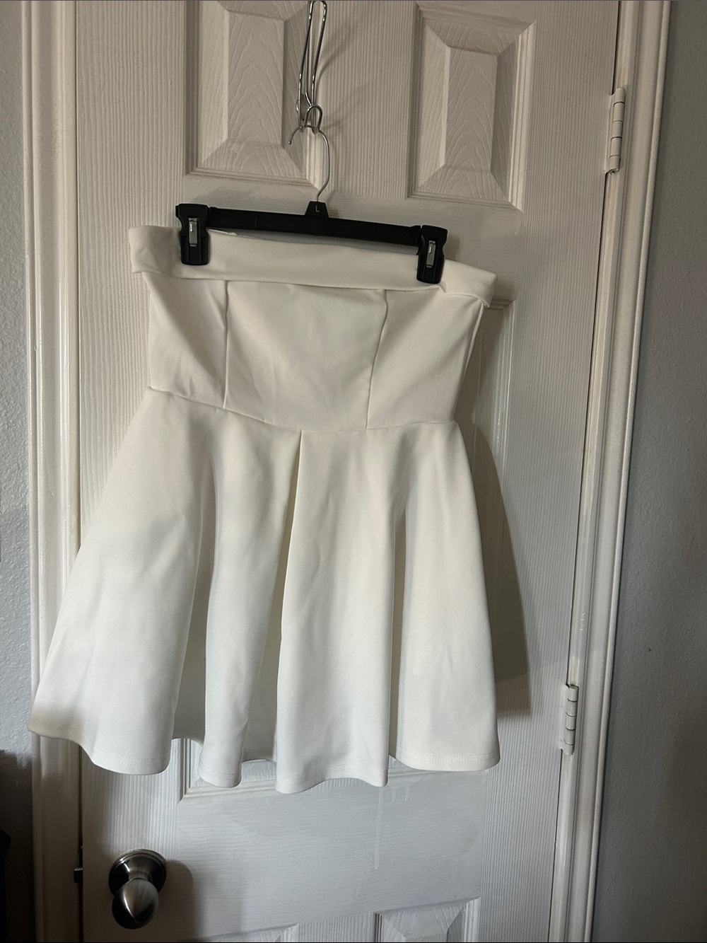 SHEIN White Strapless Fit-and-Flare Dress